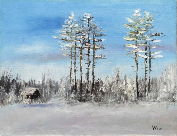 Шишкин художник сосна зимой