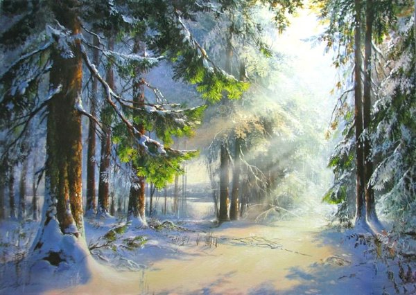 Зимний лес Юшкевич Виктор