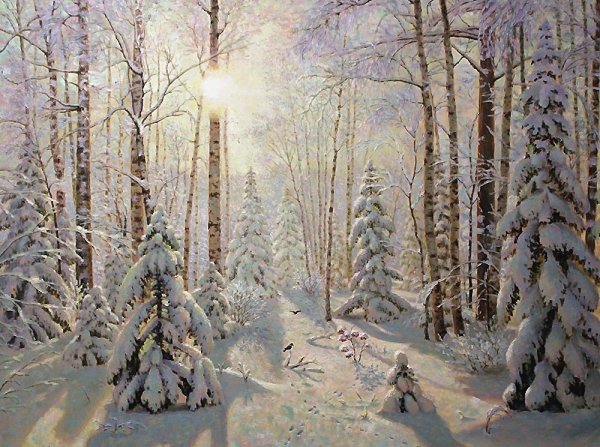 Зима художник Николай Мошков зима