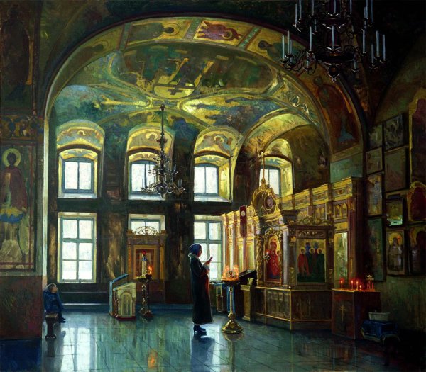 Интерьер храма в живописи