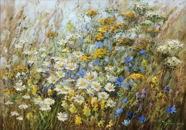 Луговое разнотравье живопись