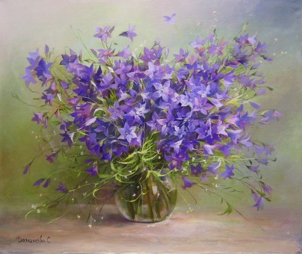 Стелла Даминова цветы акварелью
