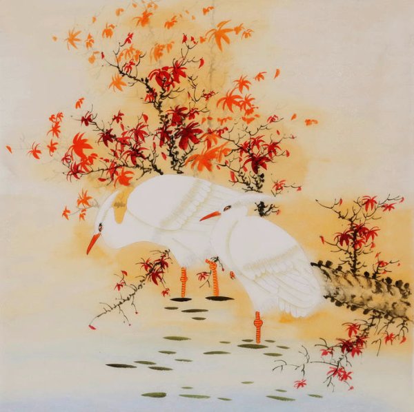 Цапля в китайской живописи