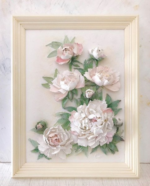 Цветы пионы панно