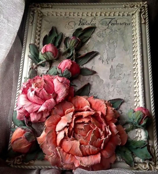 Картина с выпуклыми цветами