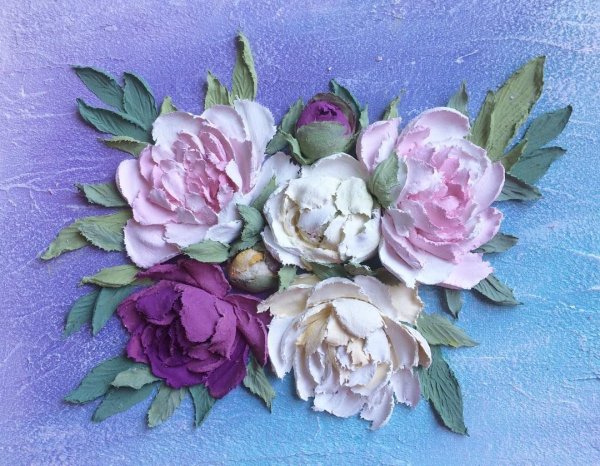 Пионы рельеф