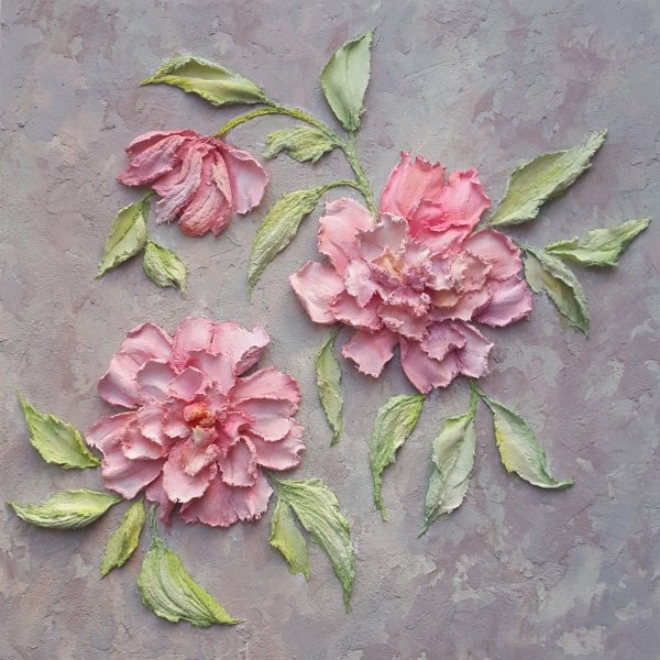 Пионы штукатуркой