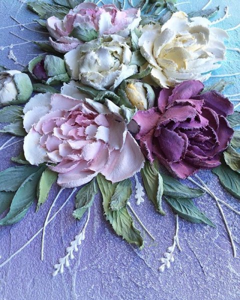 Скульптурная живопись пионы мастер класс