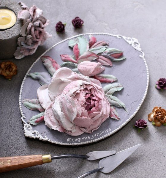 Скульптурная живопись пионы мастер класс