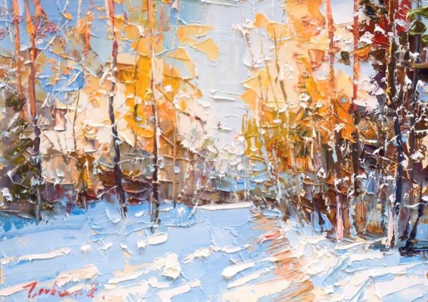 Картина абстракция в синих тонах