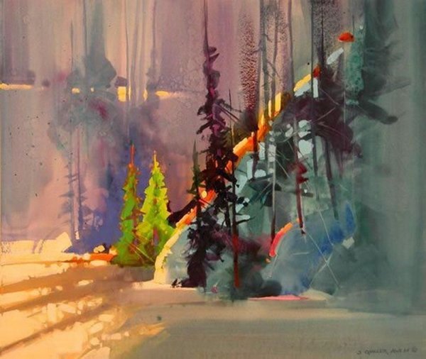 Картина зима абстракция