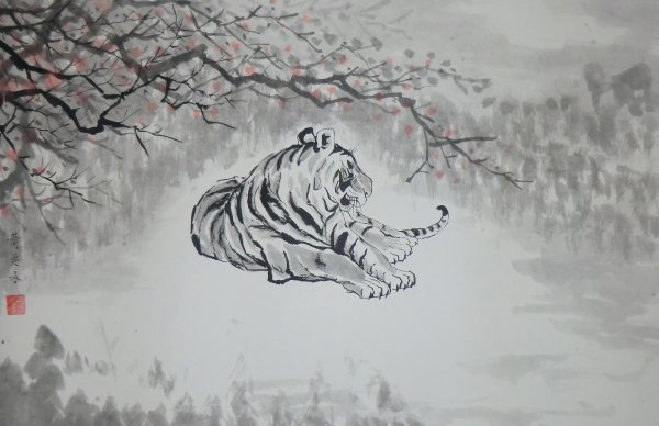 Гохуа китайская живопись тигр