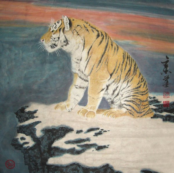 Тигр китайская живопись