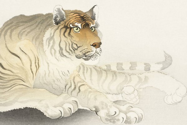 Китайская живопись гунби тигр