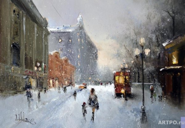 Игорь Медведев художник зимние пейзажи город