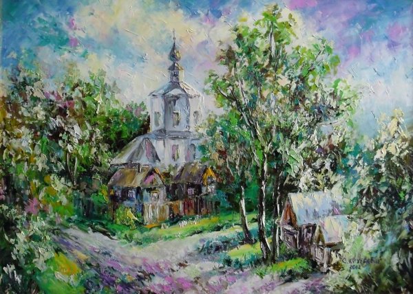 Картина маслом Суздаль церквушка