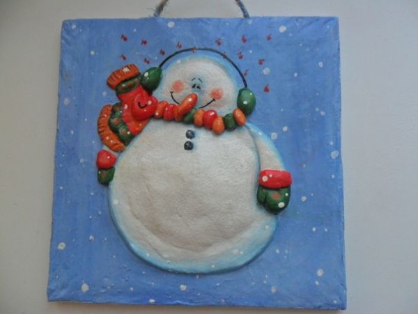 Пластилинография для детей новый год