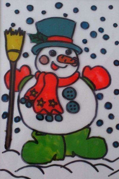 Занятие ПП пластинографии Снеговик