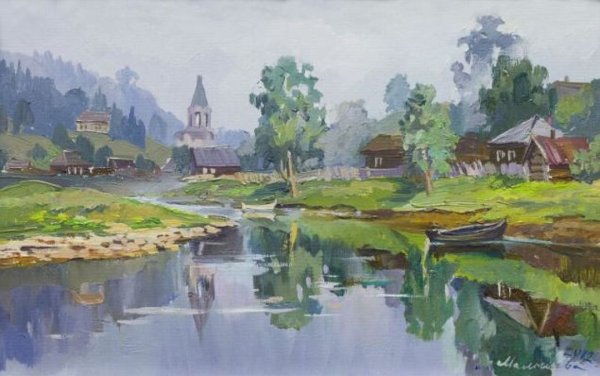 Пленэр маслом деревня