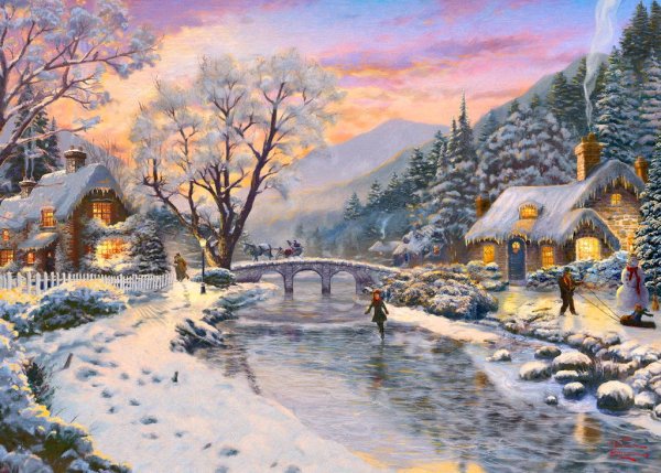 Картина Томас Кинкаде зима
