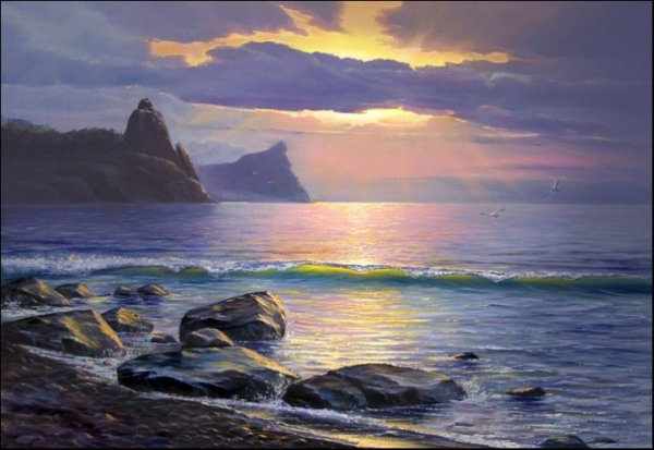 Пейзаж маслом Байкал