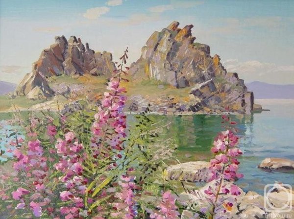 Художник Михаил Кузнецов картина Иван-чай на Байкале