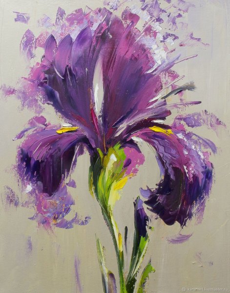 Ирисы живопись мастихином