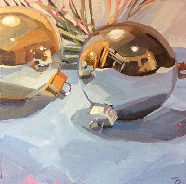 Новогодние шары живописи художников