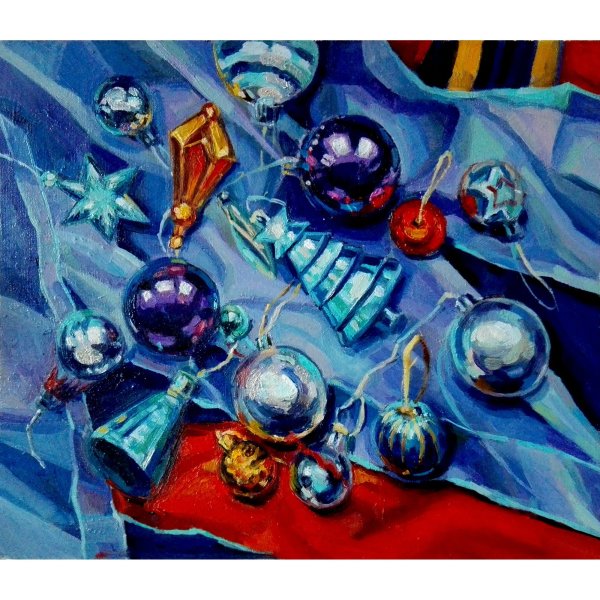 Акварельные новогодние шарики