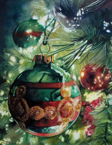 Новогодние шары живопись