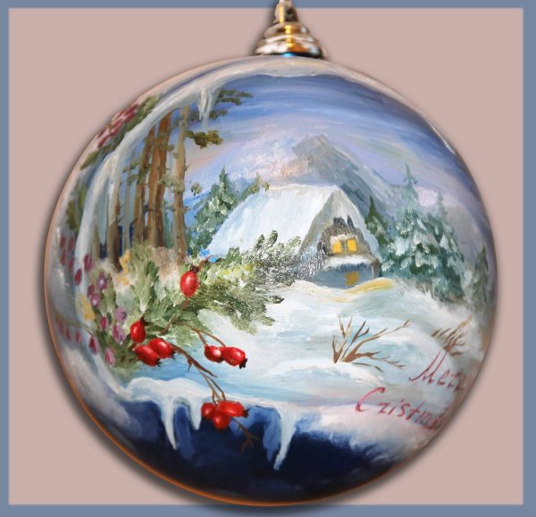 Новогодние шары акварелью