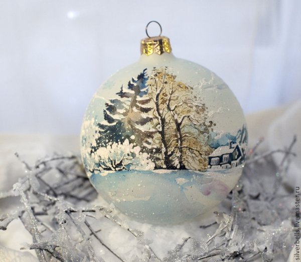 Живопись на елочных шарах