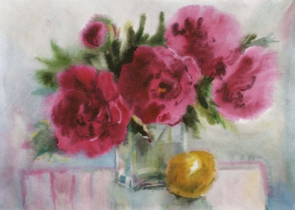 Алла Прима акварель цветы