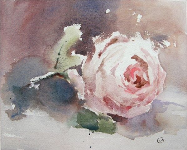 Мария Стежко розы акварель