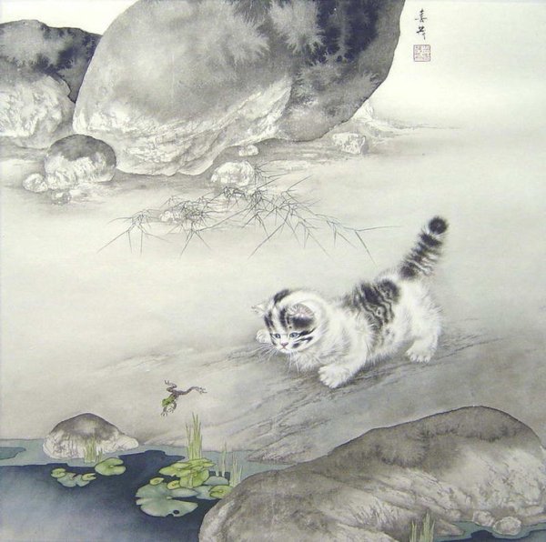Художник XING Chengai кошки