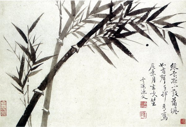 Гохуа китайская живопись цветы птицы бамбук