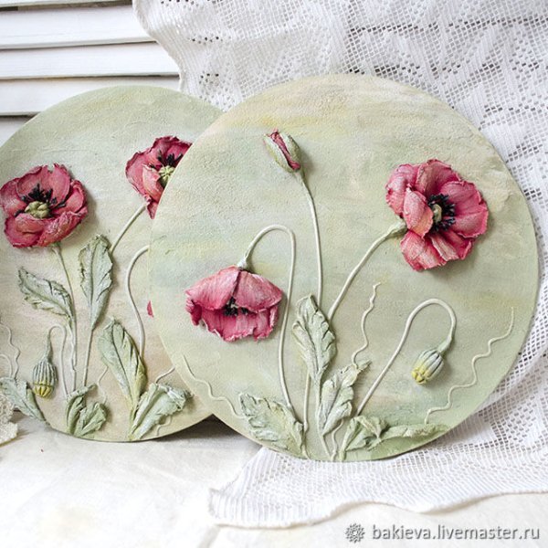 Гипсовое панно маки