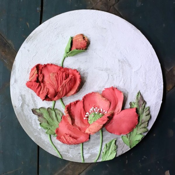 Скульптурная живопись цветы