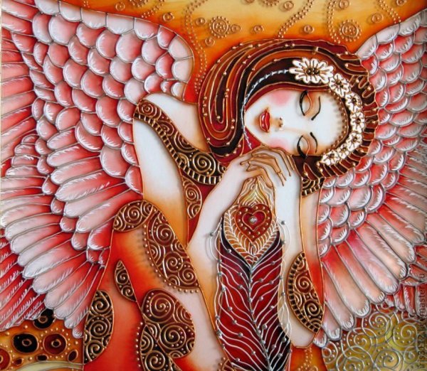 Роспись по стеклу ангел