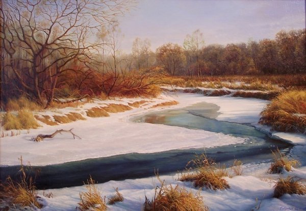 Художник Александр Воля зимний пейзаж