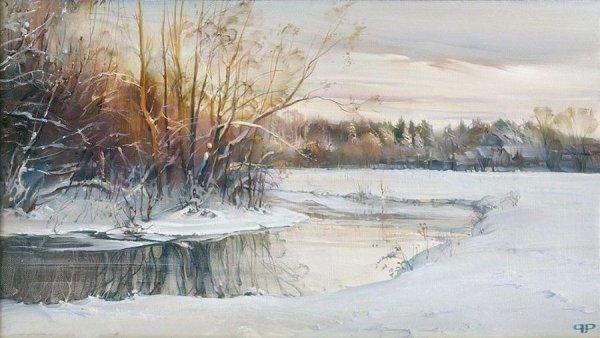 Художник Елена Лукина картины зима