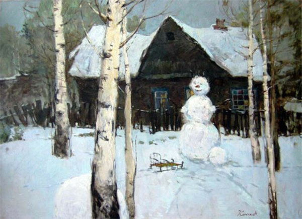Художник Сергей Свиридов Снеговик