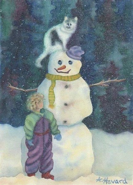 Снежная баба в живописи