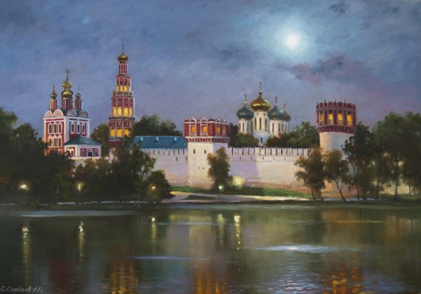 Новодевичий монастырь картина маслом