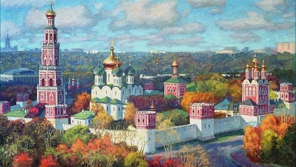 Новодевичий монастырь зима живопись