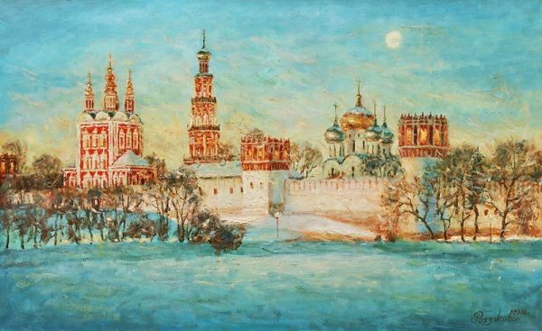 Новодевичий монастырь картины Игоря Разживина