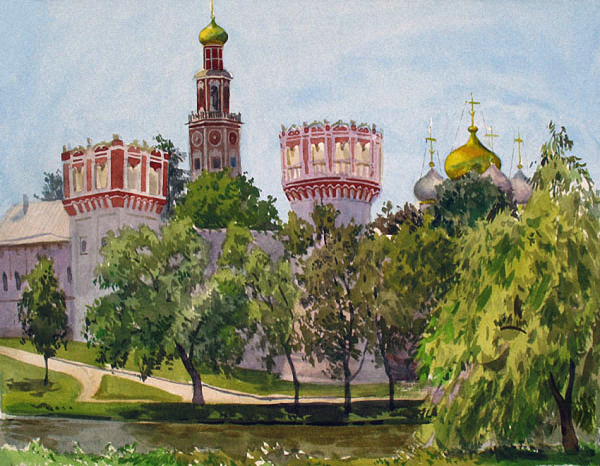 Новодевичий монастырь картины Игоря Разживина