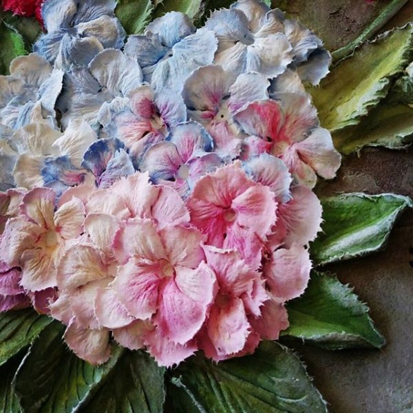 Барельеф гортензия