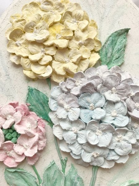 Барельеф гортензия