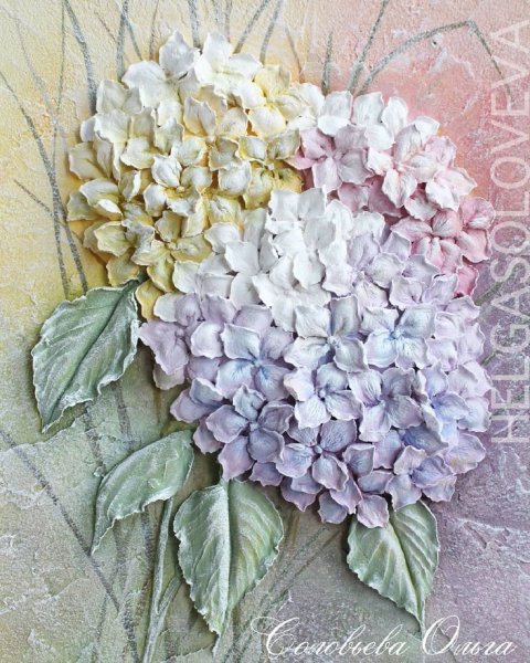 Цветы из текстурной пасты